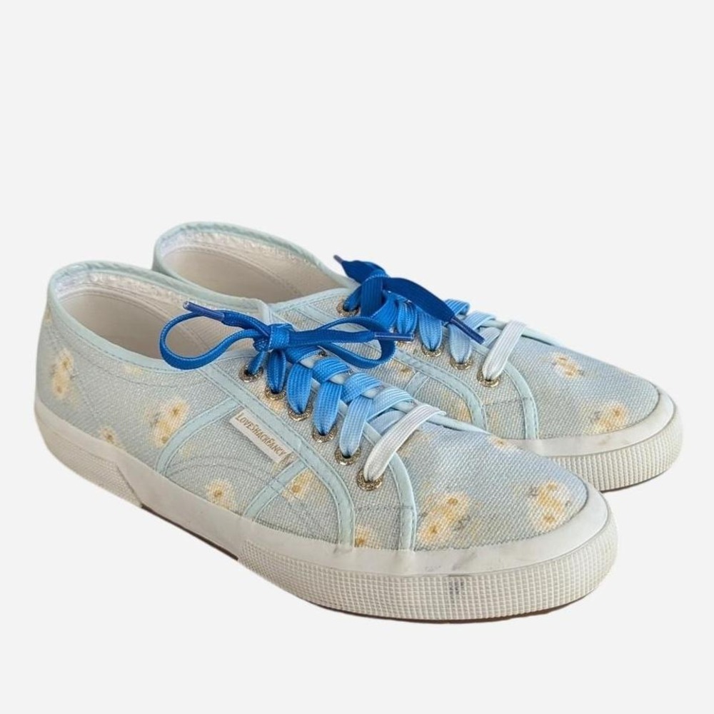 Superga x LoveShackFancy Floral Sneaker Baby Blue Daisy EU 41.5 / US 10 - Picture 9 of 9